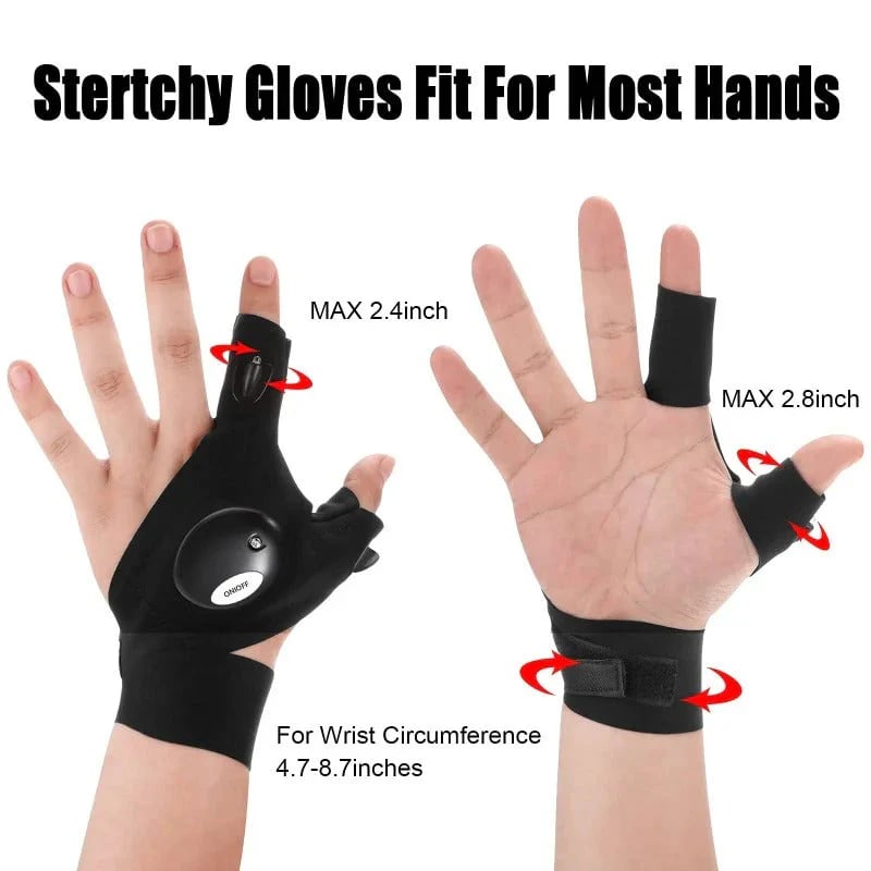 🔥🔥Hands-Free LED Half Finger Gloves