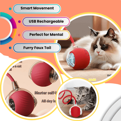 ODALIT™  Self-Moving Cat Toy Ball – 360° Auto-Rolling, Smart Interactive Pet Ball for Indoor Cats & Small Dogs – Fast & Engaging Play