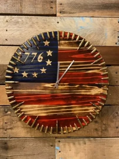 Veteran's Day Pre-Sale 60% OFF🔥Handmade Patriotic American Flag Clock🎁BUY 2 FREE SHIPPING
