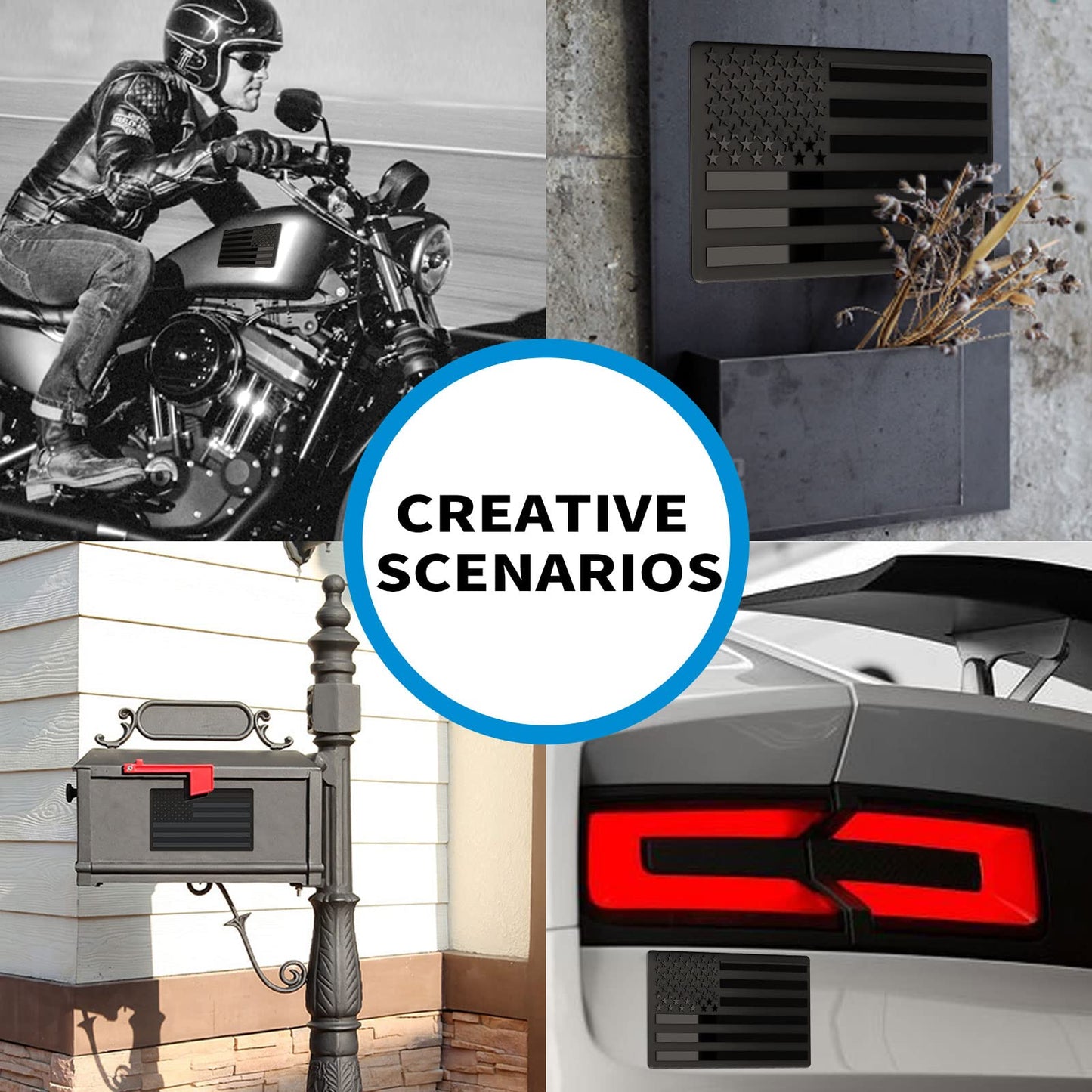 Last Day 49% OFF 🔥 3D All-Black American Flag Emblem Decal