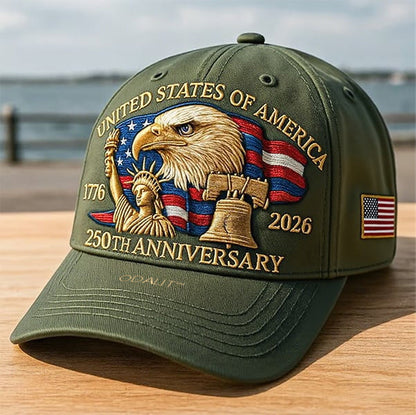 🔥Last Day 50% OFF - Eagle & Liberty – United States 250th Anniversary Embroidered Hat✨(Breathable & Lightweight Comfort & Unisex Fit)