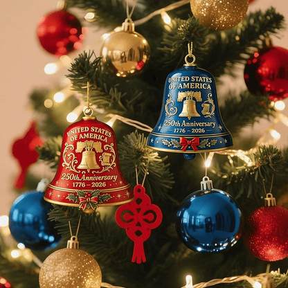 🌟Proudly made in Texas, USA🔔United States 250th Anniversary Bell Ornament