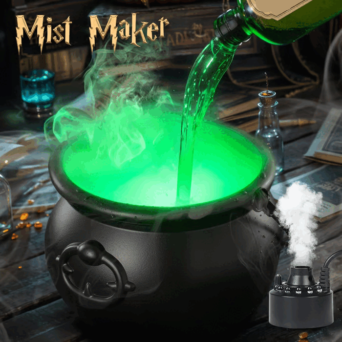 ✨🎃Halloween Decorations Indoor - Witches Cauldron with Magic Floating Potion Bottles & Fog Maker