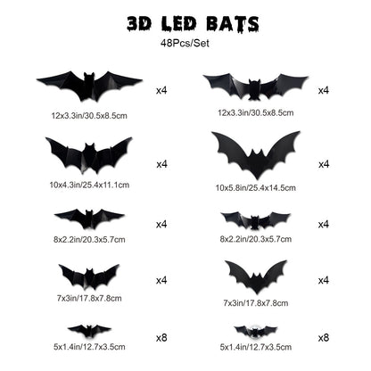 The Secret to a Next-Level Halloween-🎁3D Bat Design LED Decoration