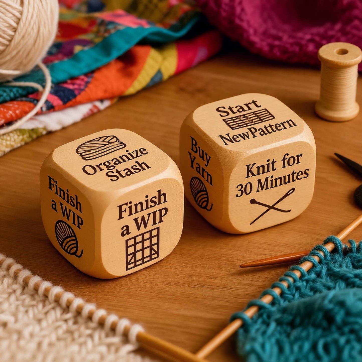 (🎁Last Day 49% OFF)😆🎲Quilter’s Decision Dice - Handcrafted Solid Wood