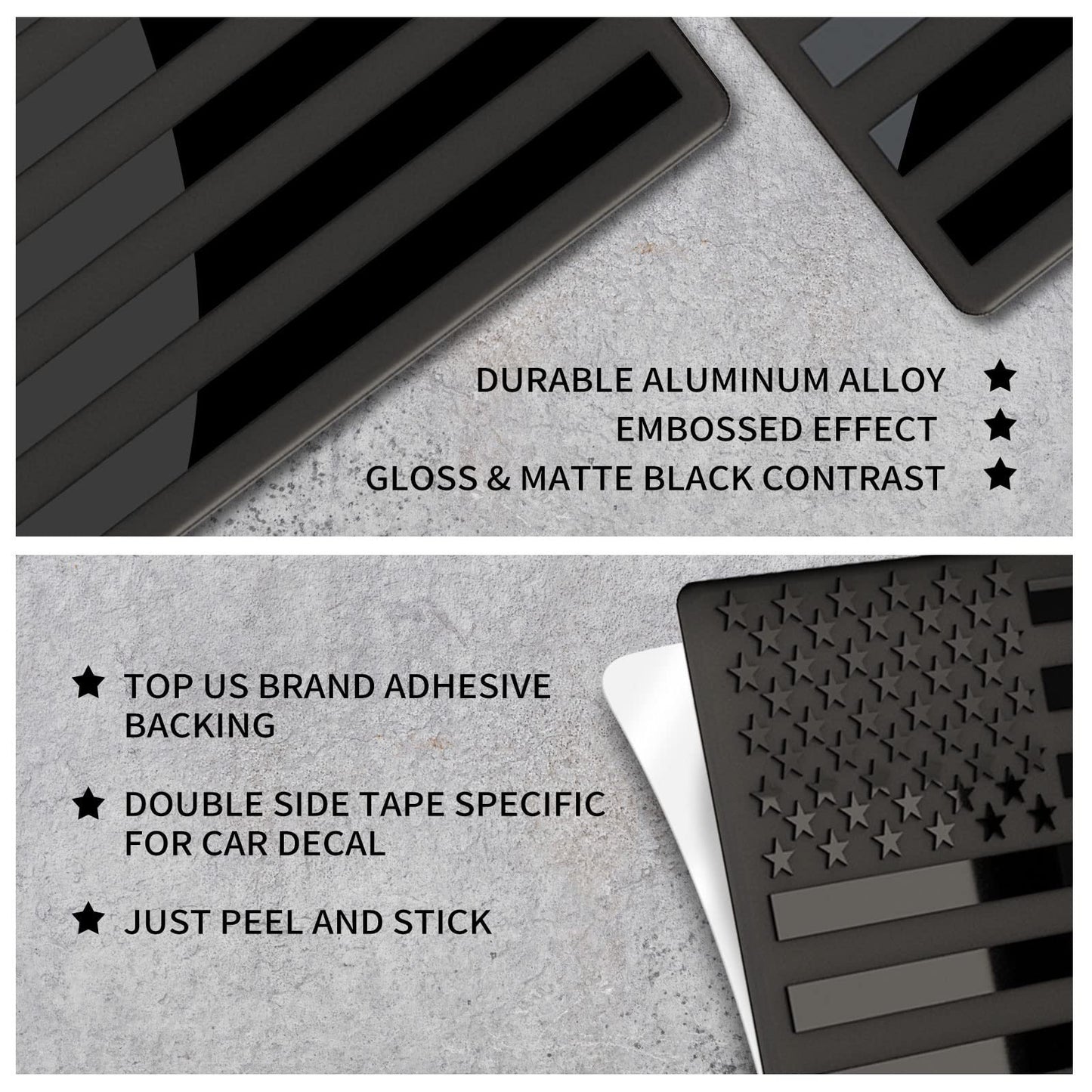 Last Day 49% OFF 🔥 3D All-Black American Flag Emblem Decal