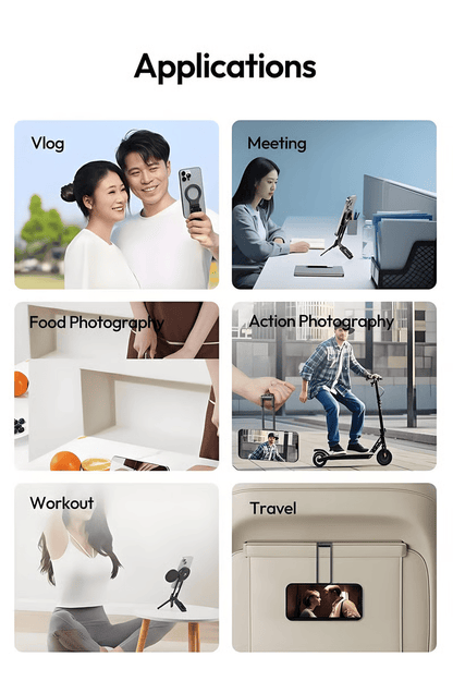 Magnetic Phone Tripod for iPhone, MA38 Portable Phone Holder Mini Tripod for Magsafe