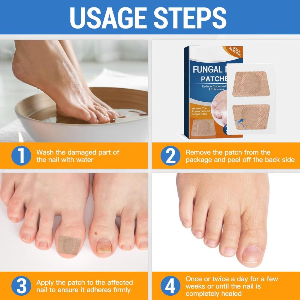 ✅Toenail Fungus Treatment Extra Strength - 21 Nighttime Hydrogel Patches for Overnight Toenail Repair🏥