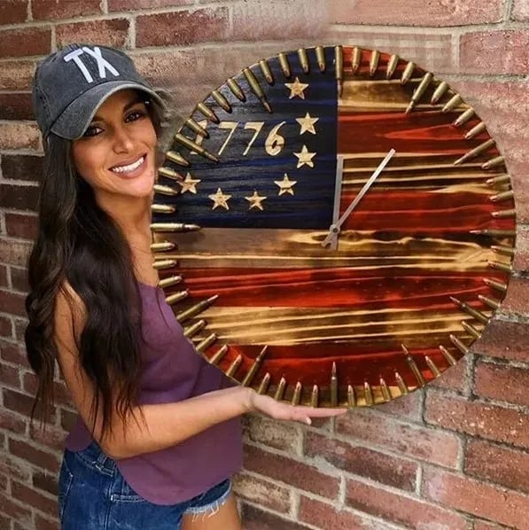 Veteran's Day Pre-Sale 60% OFF🔥Handmade Patriotic American Flag Clock🎁BUY 2 FREE SHIPPING