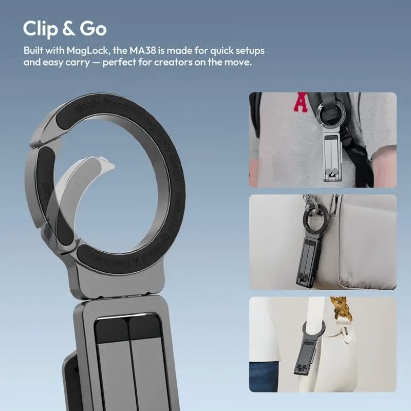 Magnetic Phone Tripod for iPhone, MA38 Portable Phone Holder Mini Tripod for Magsafe