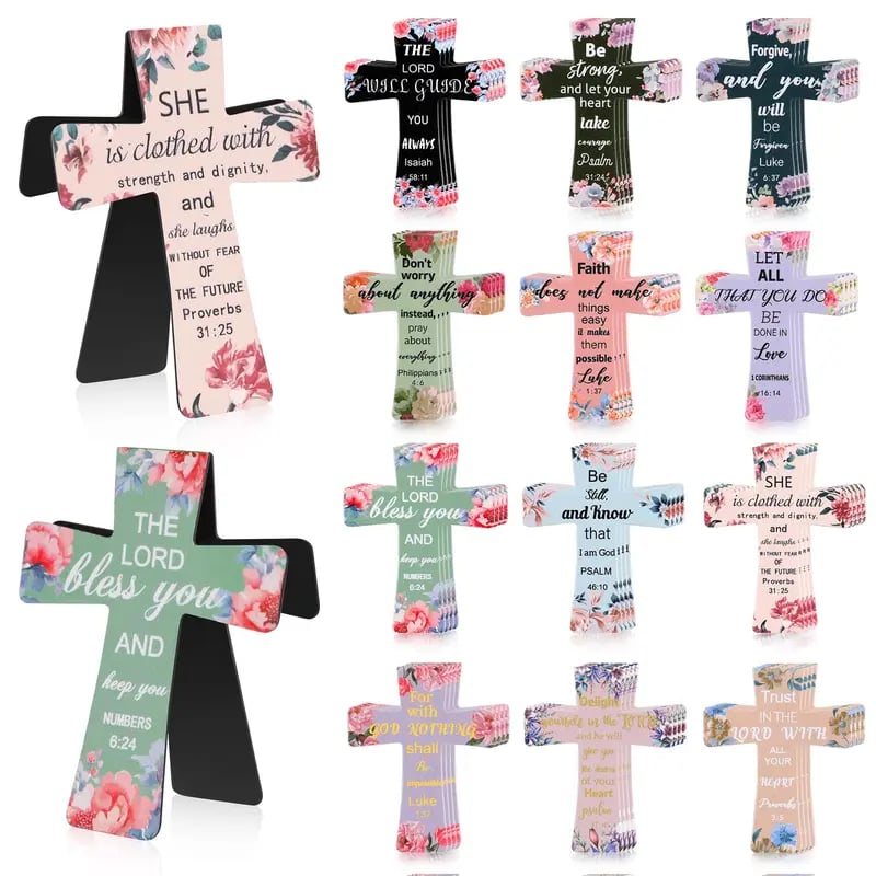 📖12 Pcs Magnetic Cross Bookmarks Gifts for Bible Study, Readers, Teachers, Students🌸✝️